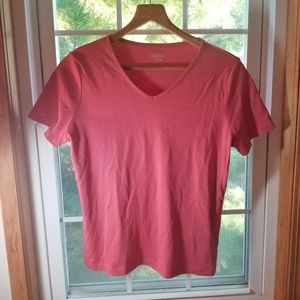 LL Bean Mauve V Neck Tee